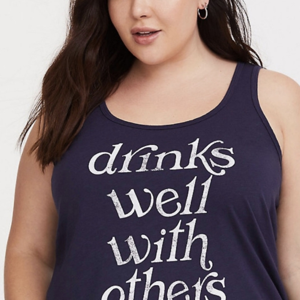 Torrid Drinks Well With Others Slim Fit Tank